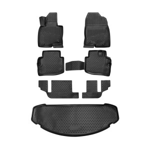 Mazda CX-9 3D Floor-Trunk Mats - Omac - Black - 2016-2023